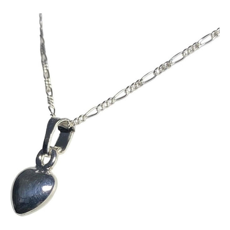 Collar Corazón Liso Mediano Amor Amistad Regalo Plata 925