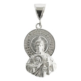 Dije Medalla Torso San Judas Tadeo Zirconias Plata S925 4 Cm