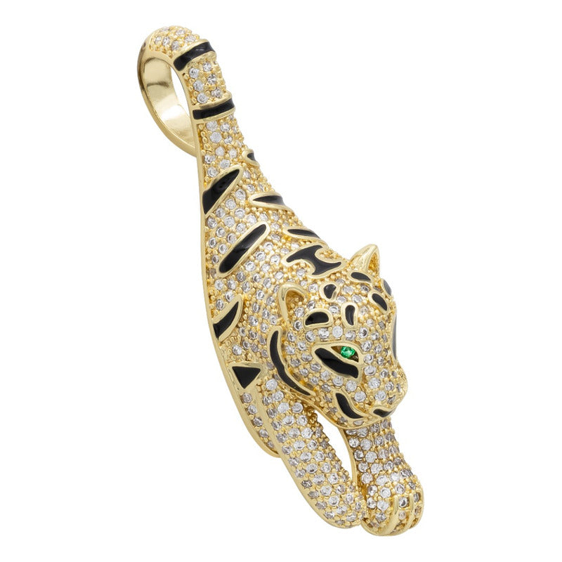 Joyaris Dije Tigre Dorado Mujer Zirconias Lujo 58mm Dorado