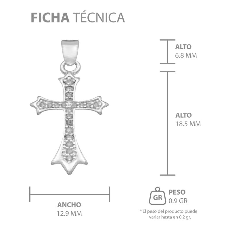 Dije Chico Cruz Zirconias Bautizo Mujer Regalo Plata 925
