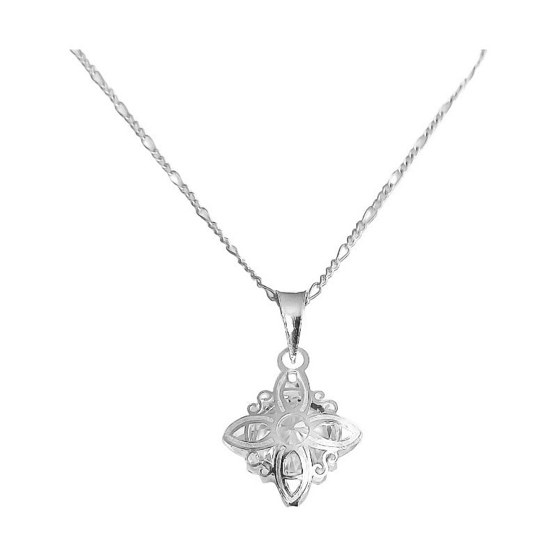 Collar Dije Nudo De Bruja Celta Con Zirconia Plata Ley S925