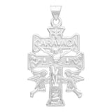 Dije Cruz Caravaca Troquelada Cristo Angeles Plata 925 6.8cm Plateado