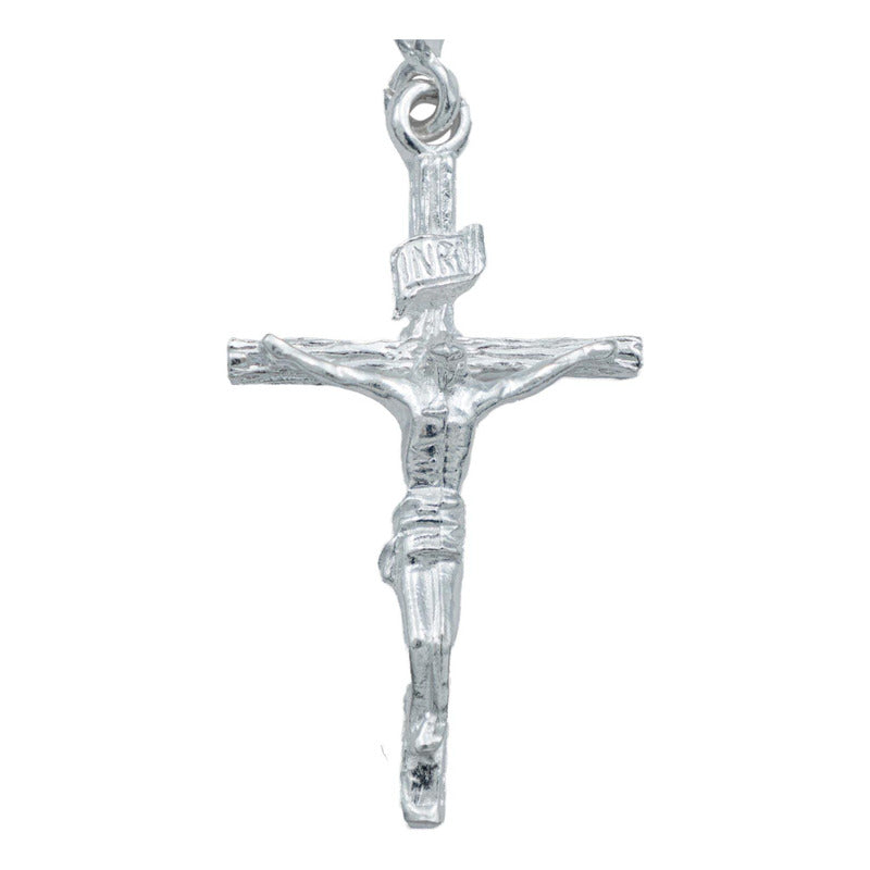 Dije Cruz Jesucristo Inri Liso Divino Rostro Plata 925