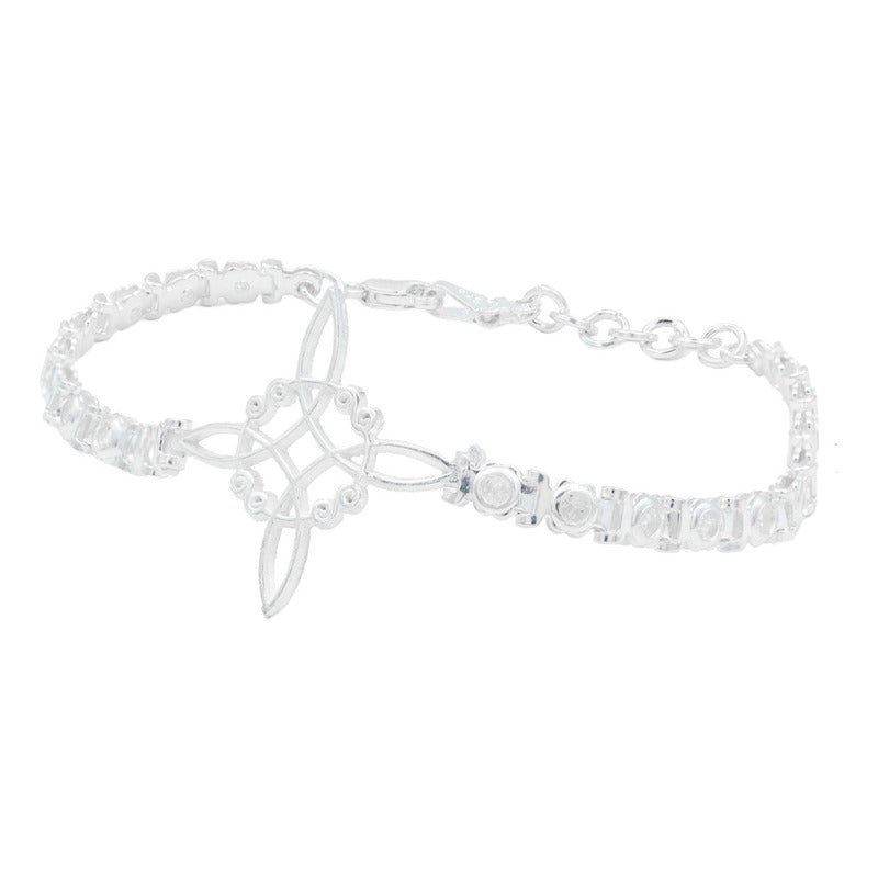 Pulsera Nudo De Bruja Con Zirconias De Colores En Plata S925