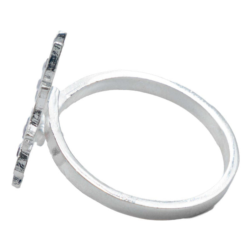 Anillo 4 Lunas Flor Dama Mujer Regalo Zirconias Plata 925