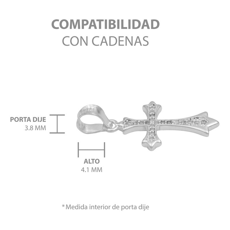 Dije Chico Cruz Zirconias Bautizo Mujer Regalo Plata 925