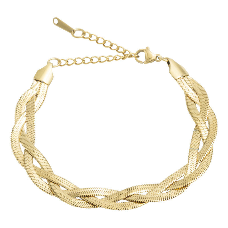 Pulsera Ajustable Trenzada Regalo Mujer Acero Inoxidable