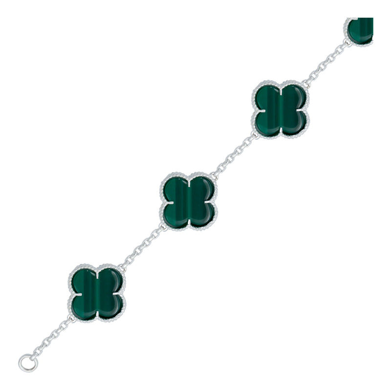Pulsera Trebol Esmaltado Regalo Hombre Mujer Plata 925