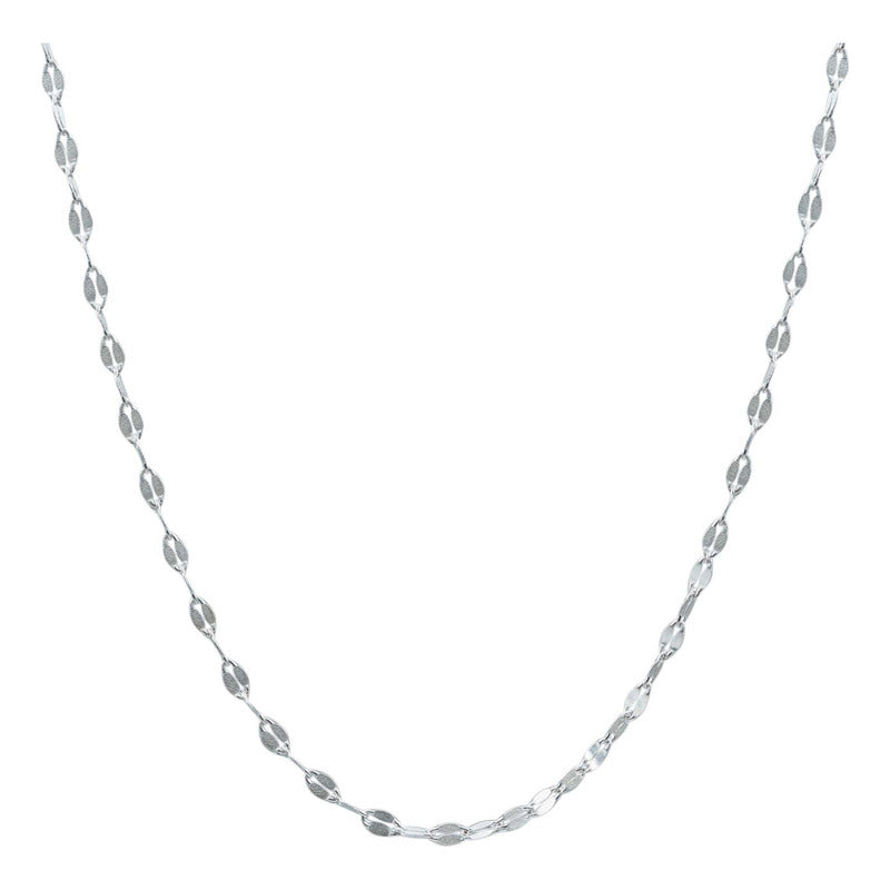 Cadena Granito Cafe Beso Mujer Regalo Plata S925 45cm X 2mm