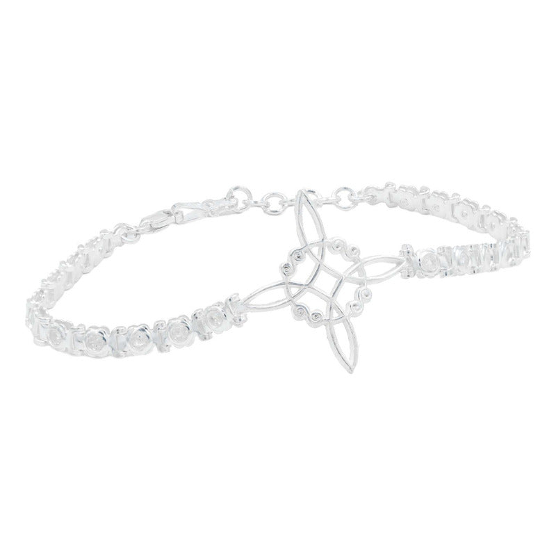 Pulsera Nudo De Bruja Con Zirconias De Colores En Plata S925