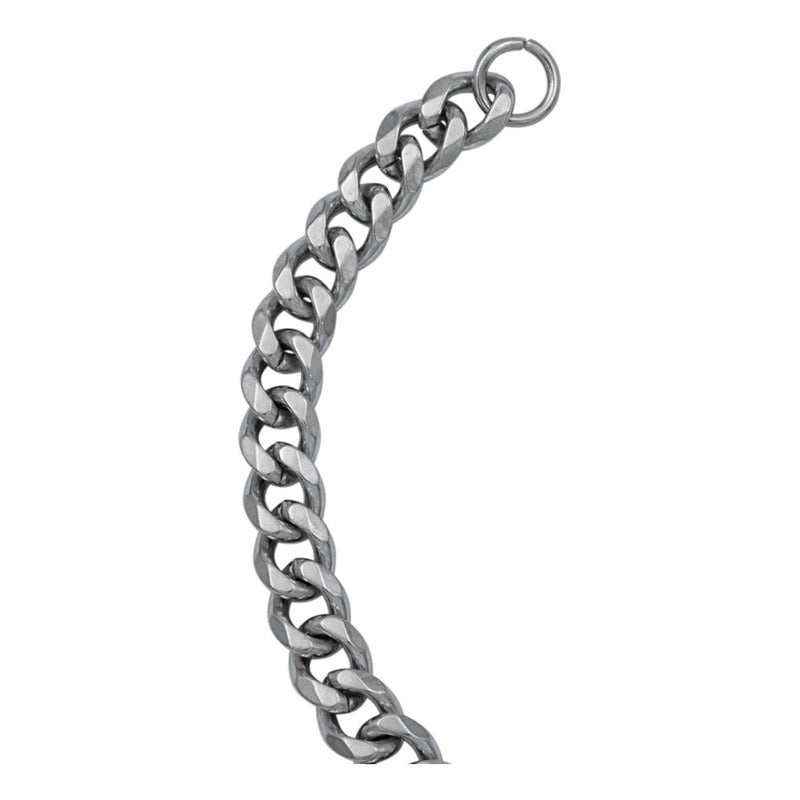 Pulsera Esclava Hombre Y Mujer Cubano Eslabón Acero Plata