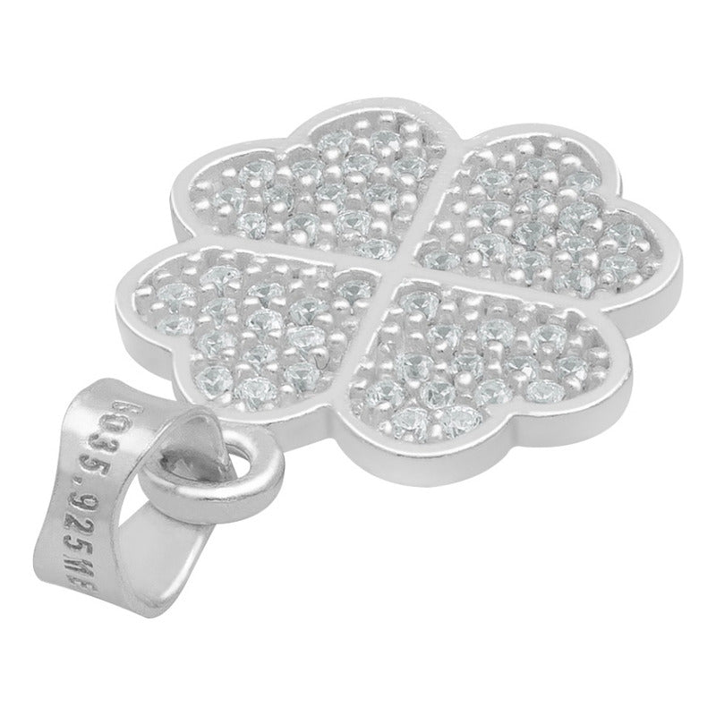 Dije Trebol Cuatro Hojas Corazón Amor Regalo Mujer Plata 925