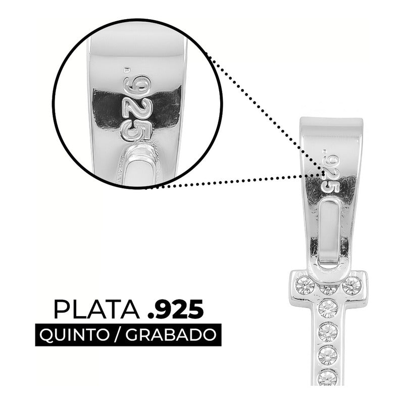 Dije Inicial De Plata 925 Zirconias 2 Cm Regalo Para Mujer I