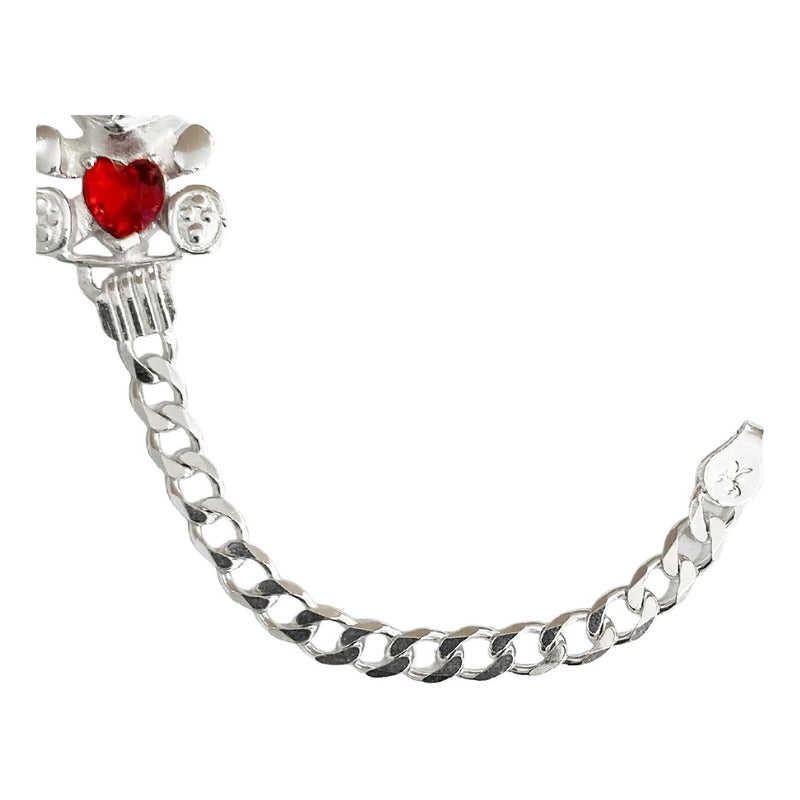 Pulsera Esclava Osito Zirconias Dama Mujer Regalo Plata 925