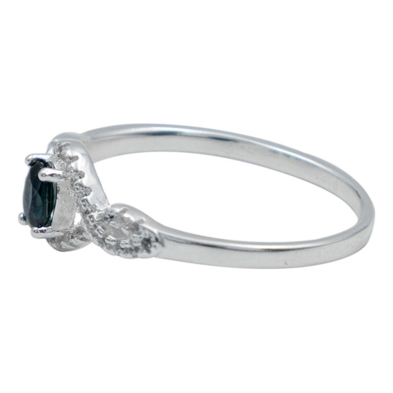 Anillo Promesa Compromiso Plata Fina 925 Zafiro Certificado