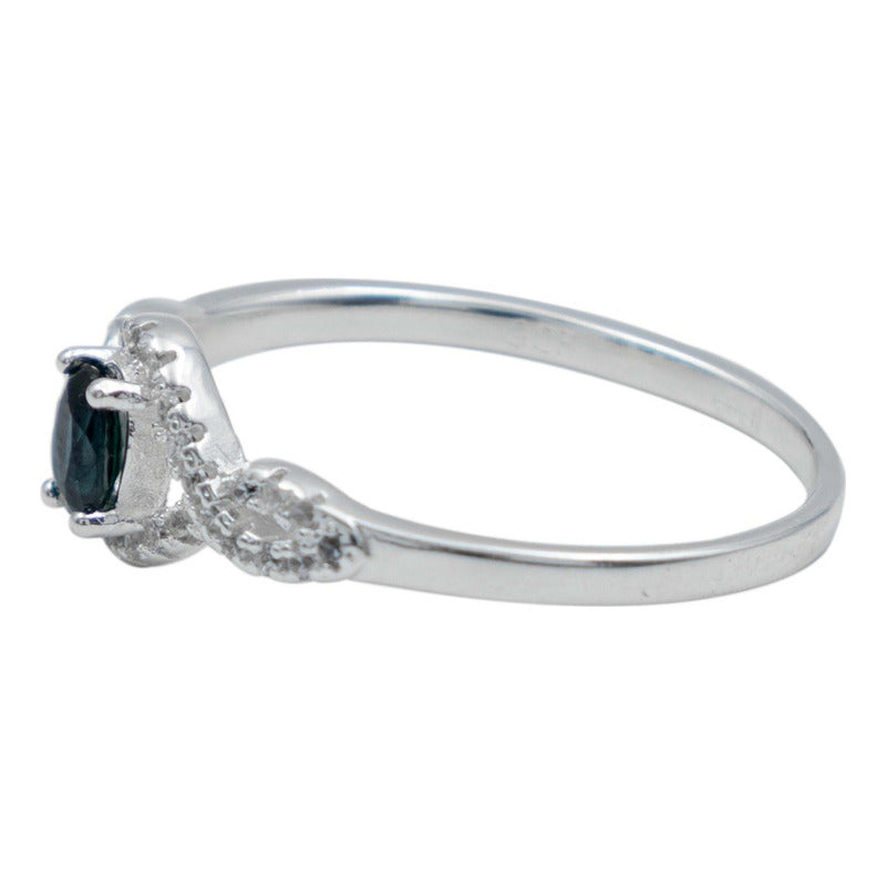 Anillo Promesa Compromiso Plata Fina 925 Zafiro Certificado