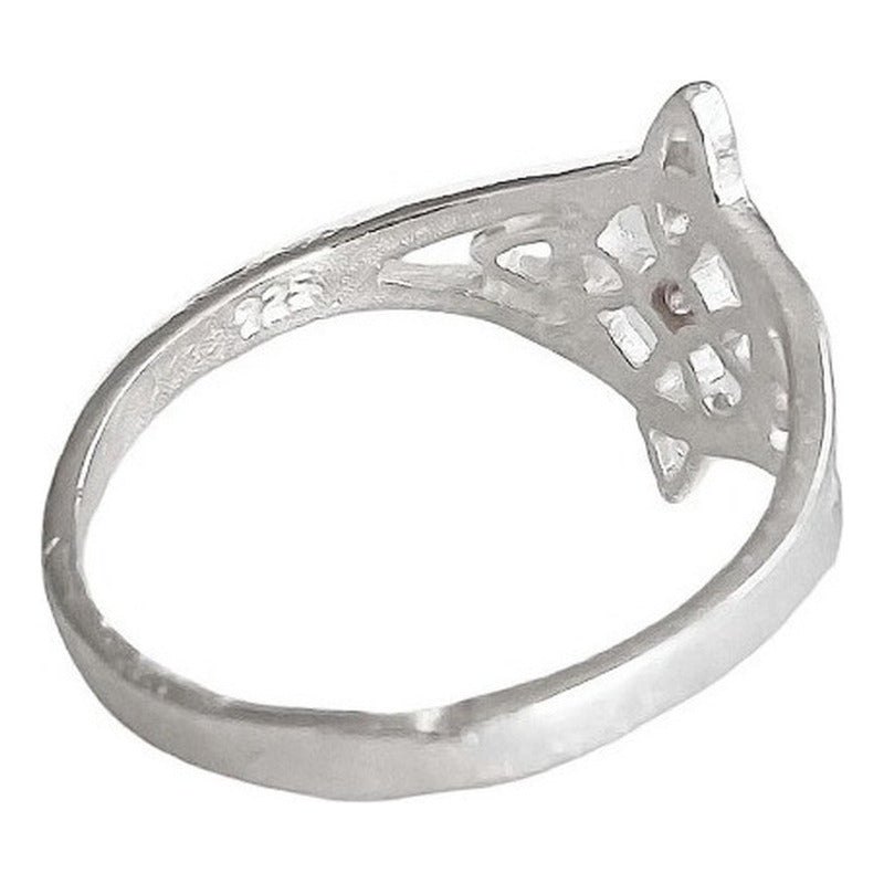 Anillo Nudo De Bruja Con Zirconia De Color Plata Solida 925