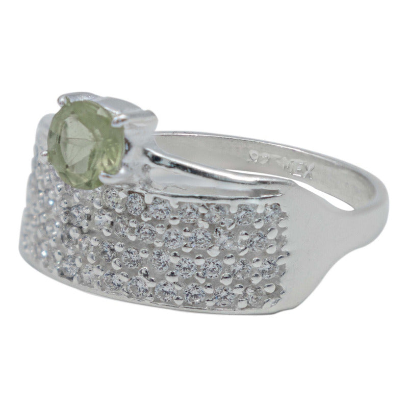 Anillo Promesa Compromiso Plata 925 Peridoto Certificado