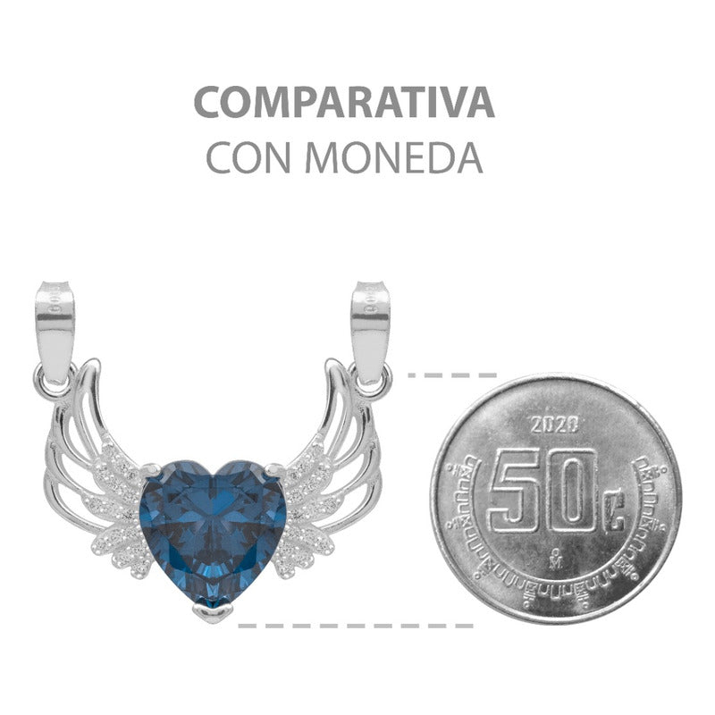 Dije Corazón Alas Zirconias Amor Mujer Mamá Regalo Plata 925