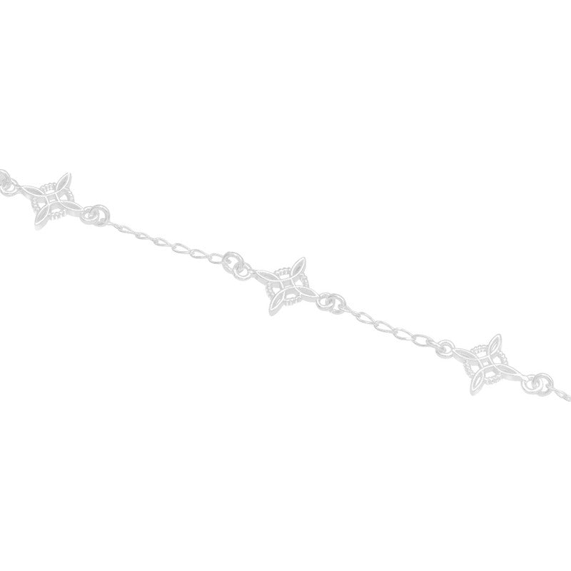 Pulsera Nudo De Bruja Tres Conectores Liso Mujer Plata 925 Plateado 18 Cm