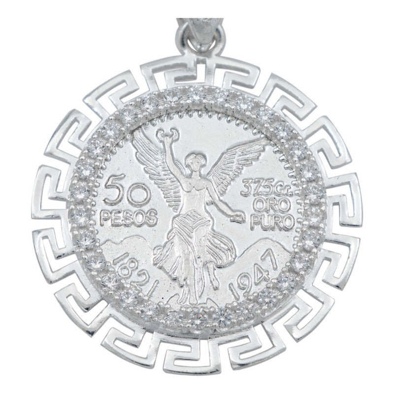 Dije Angel Centenario Grecas Diamantada Zirconias Plata 925