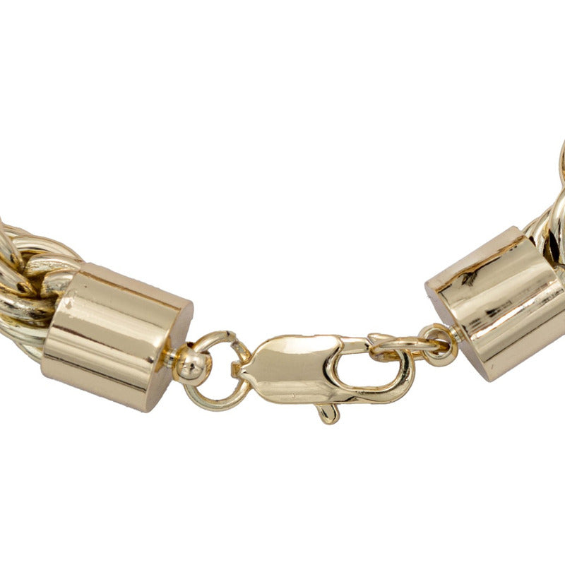 Pulsera Torsal Hombre Chapa De Oro 14k Calidad Premium 10 Mm