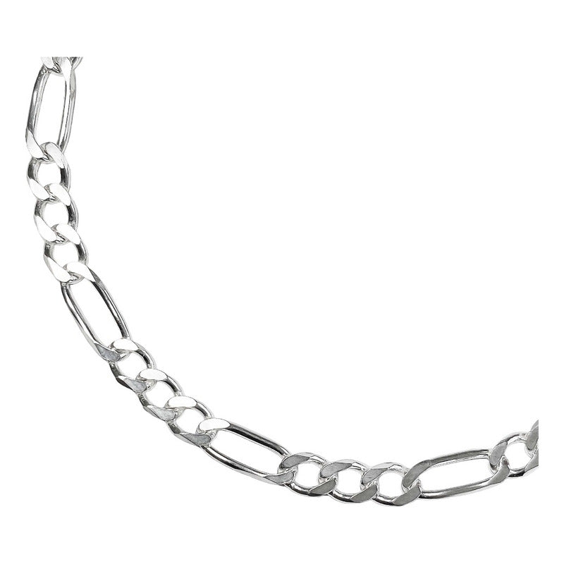 Esclava Pulsera Fígaro 3x1 Caballero Hombre Plata S925 5 Mm