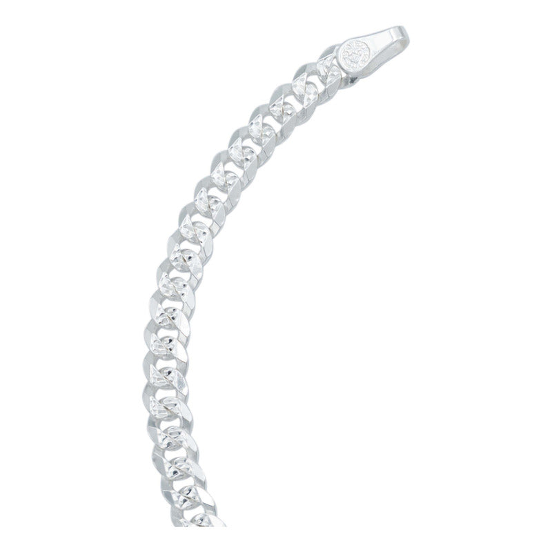 Pulsera Cuba Diamantada Cerrada Hombre Mujer Plata 925 5 Mm