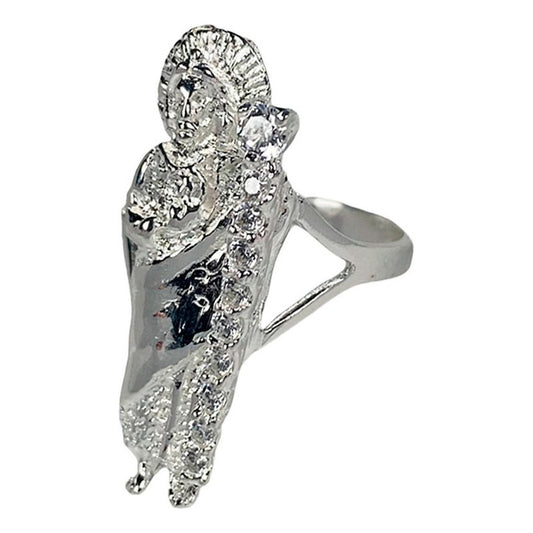 Anillo San Judas Tadeo Con Zirconias Plata Solida 925