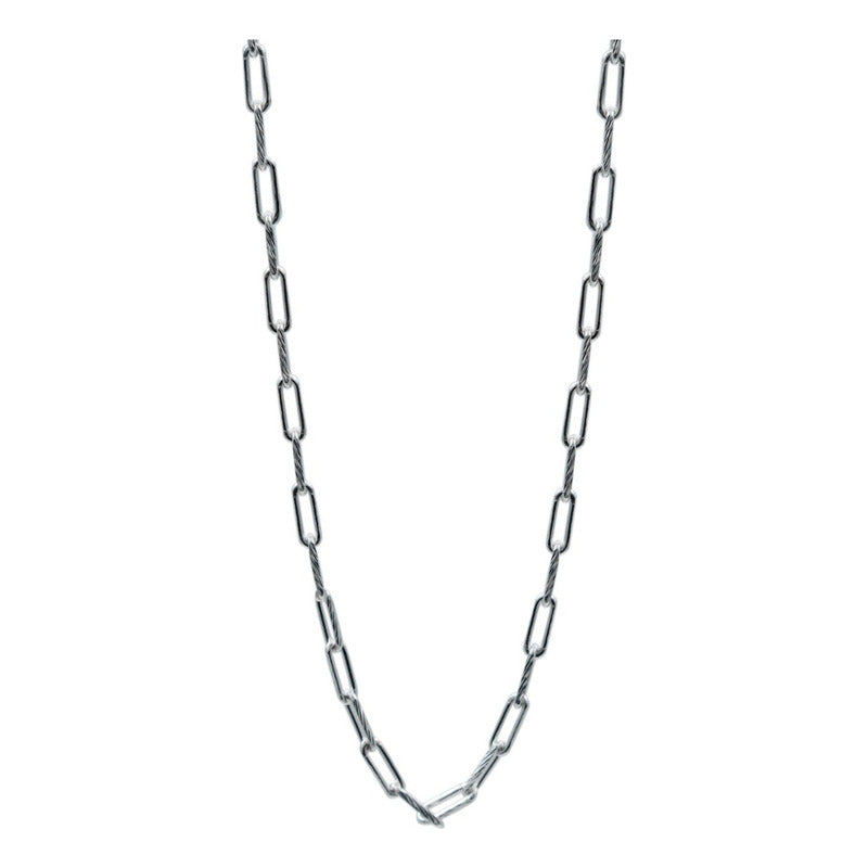 Cadena Eslabón Grande Diamantado Hombre Plata Itlay925 60 Cm