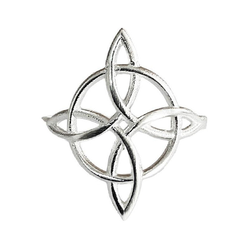 Anillo Nudo De Bruja Celta Redondo En Plata Solida Ley S925