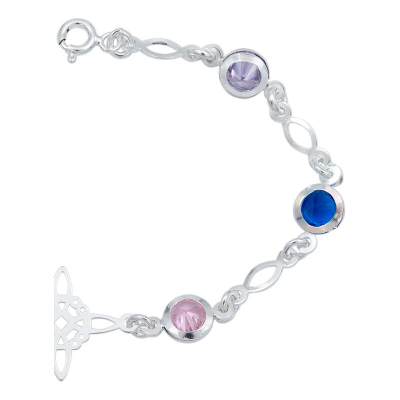 Pulsera Nudo De Bruja Celta Zirconias Mujer Regalo Plata 925