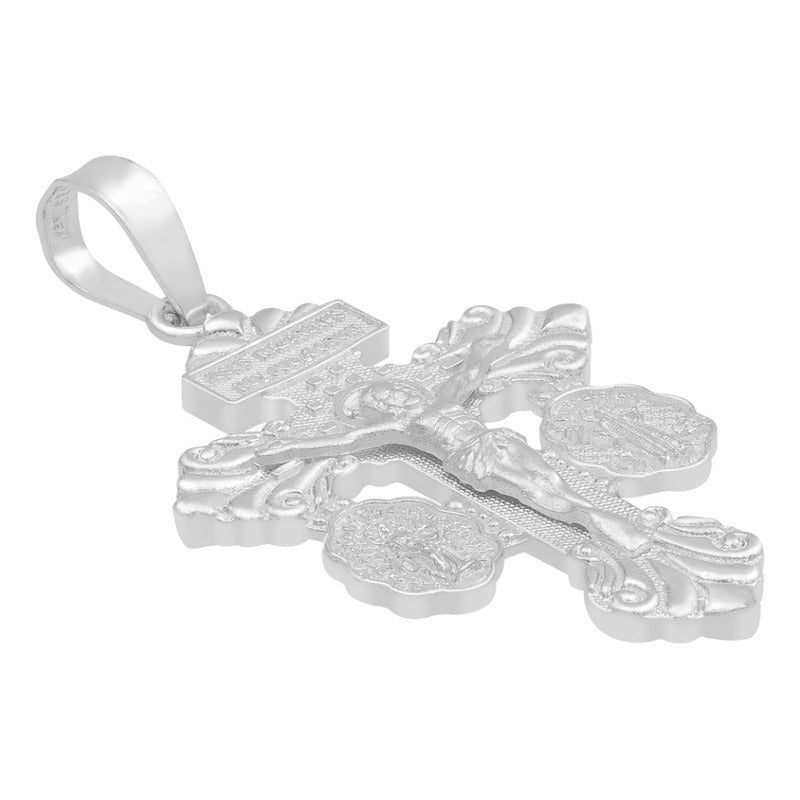 Dije Cruz Perdón Cristo San Benito Milagrosa Plata 925 4 Cm Plateado