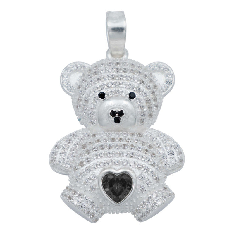 Dije Osito Corazón Zirconias Amor Regalo Plata 925