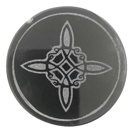 Nudo De Bruja Tallado En Obsidiana Grande Artesanal Negro Negro - Alto / Ancho 9.3 Cm X 9.3 Cm