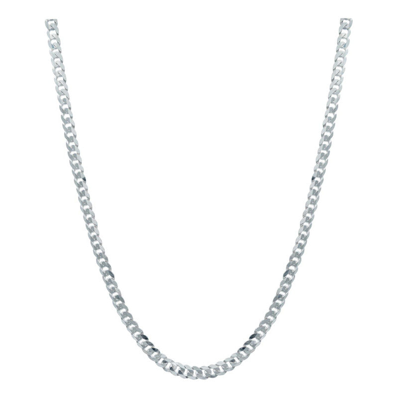 Cadena Cubana Cerrada Hombre Mujer Plata 925 80 Cm X 5 Mm Plateado