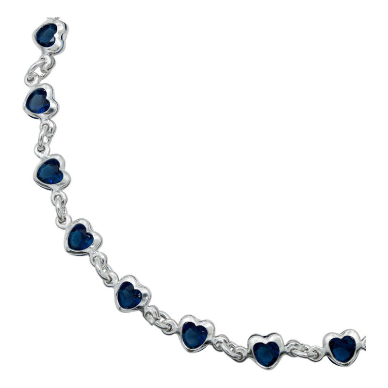 Pulsera Corazones Zirconias Amor Mujer Regalo Plata 925