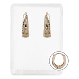 Arracadas Oro Laminado Piedras Huggie Mujer Dorado Estuche