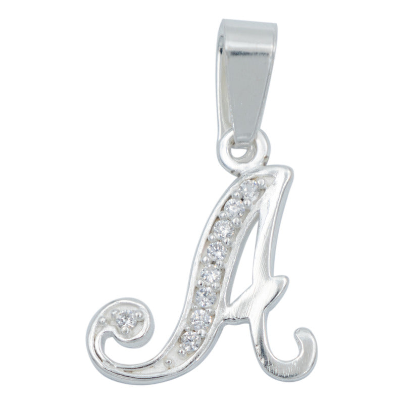 Dije Iniciales Abecedario Zirconias Plata Solida Ley 925