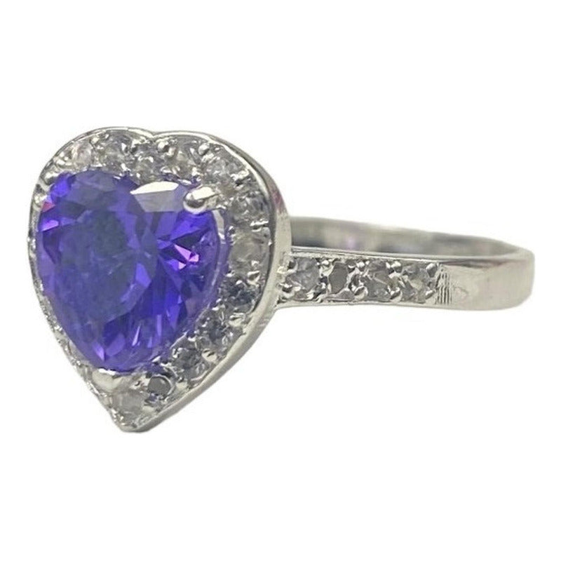 Anillo Solitario Corazón Compromiso Promesa Plata 925