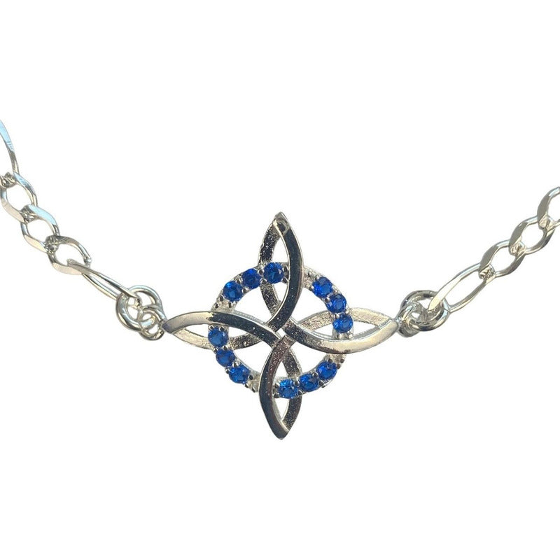 Pulsera Ajustable Nudo De Bruja Varios Colores En Plata 925