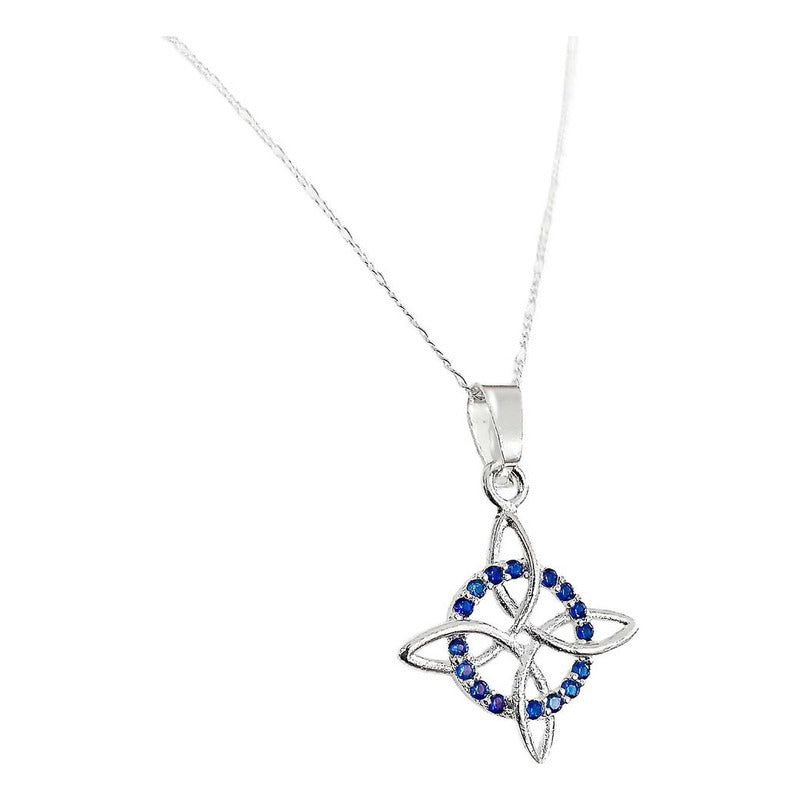 Dije Nudo Bruja Plata Solida 925 + Cadena 45 Cm Plata S925