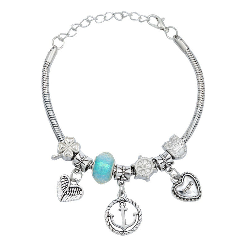 Pack 2 Pulseras Ajustable Charms Cadena Serpiente Mujer