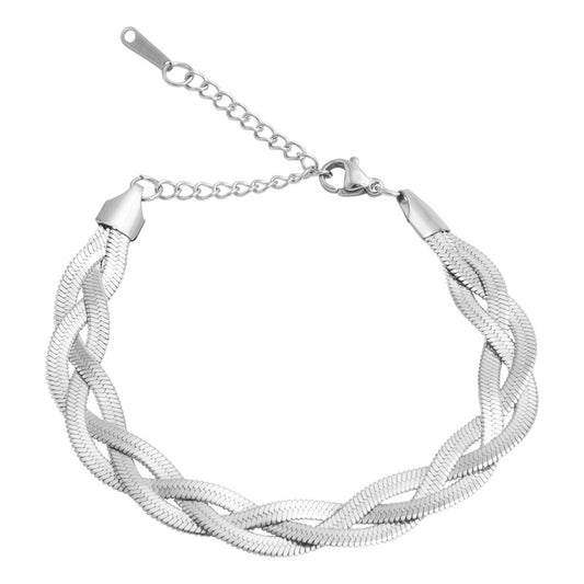 Pulsera Ajustable Trenzada Regalo Mujer Acero Inoxidable