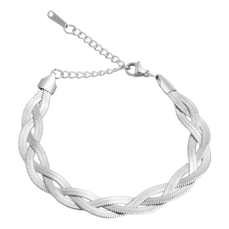Pulsera Ajustable Trenzada Regalo Mujer Acero Inoxidable