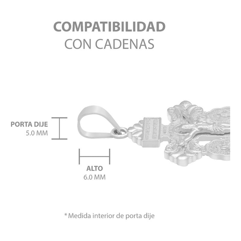 Dije Cruz Perdón Cristo San Benito Milagrosa Plata 925 4 Cm Plateado