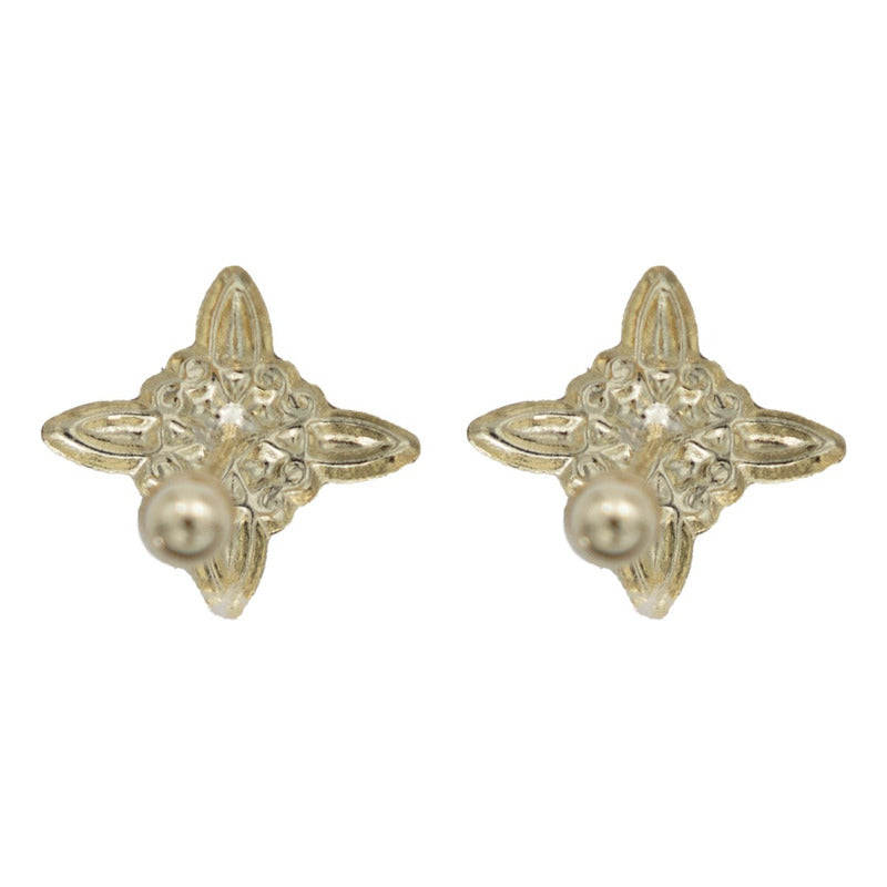 Arete Broquel Nudo Bruja Celta Esmaltado Mujer Oro 10k