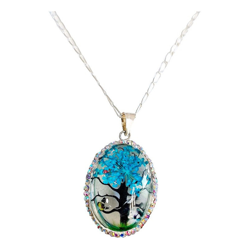Juego Kit Arbol De La Vida Natural Encapsulado Plata 925