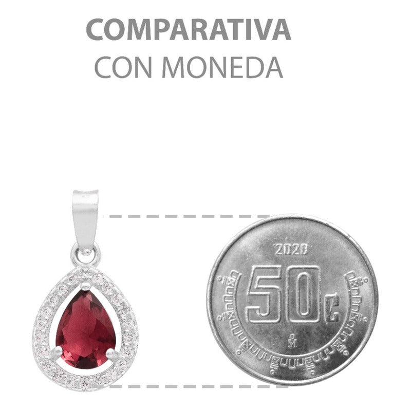 Dije Gota Zirconias Amor Mujer Regalo Joyería Moda Plata 925