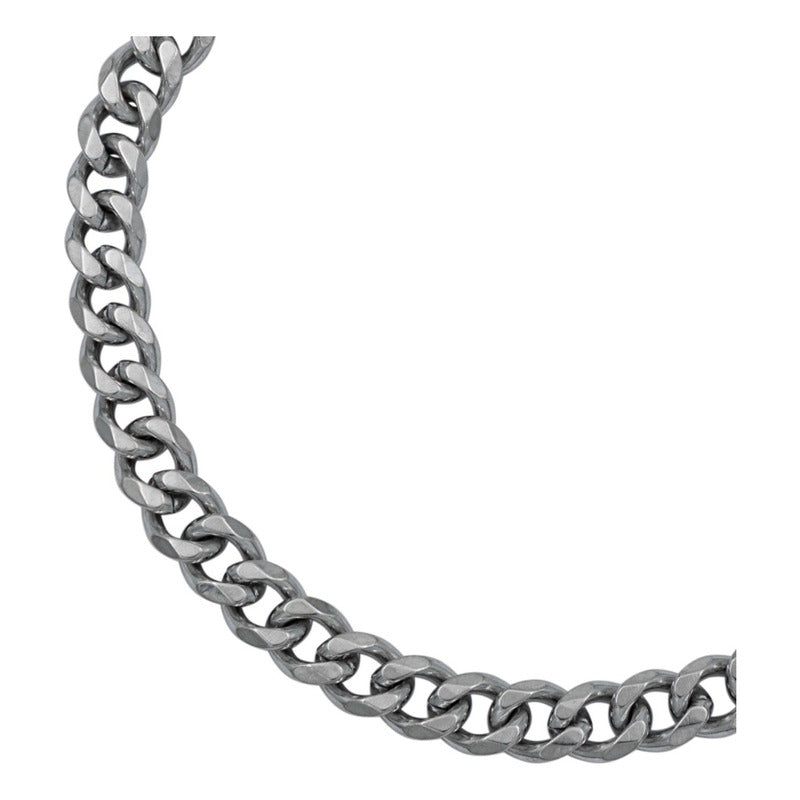 Pulsera Esclava Hombre Y Mujer Cubano Eslabón Acero Plata